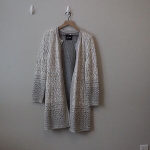 NIC+ZOE Cream and Gray Textured Cardigan